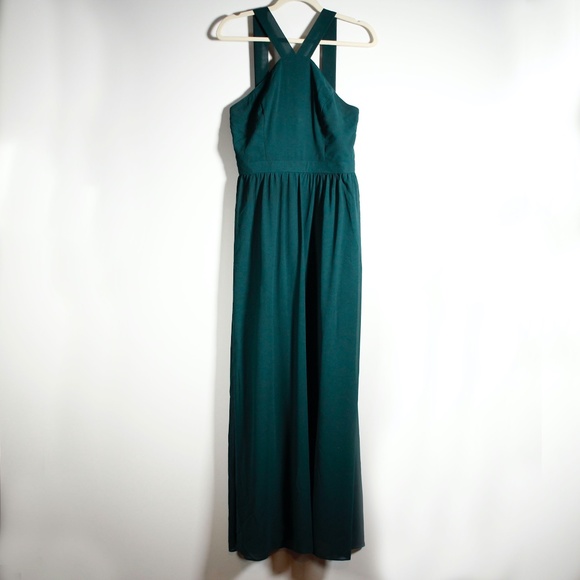 Lulus Air of Romance Maxi Dress Forest Green Large - Picture 2 of 8